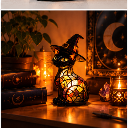 Mystic Witch Cat Lamp