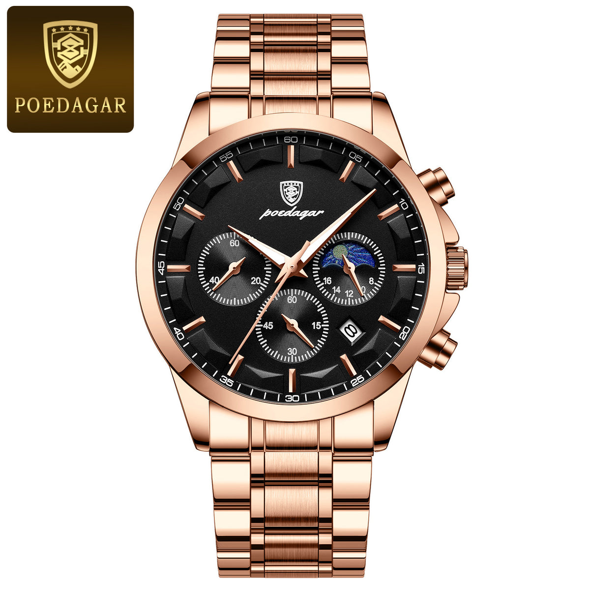 Mens Waterproof Multifunctional Quartz Watch